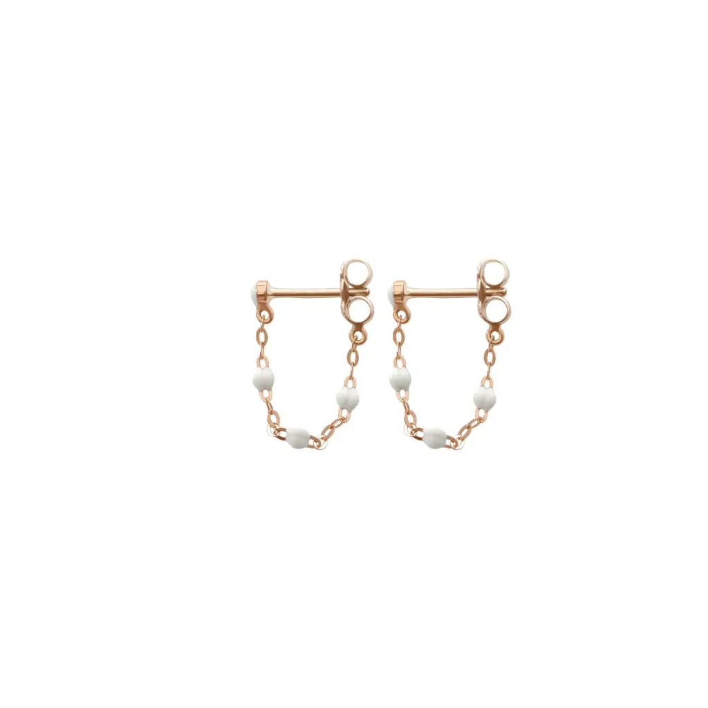 GIGI CLOZEAU - Classic Gigi WHITE Earrings 18 ct Rose Gold 