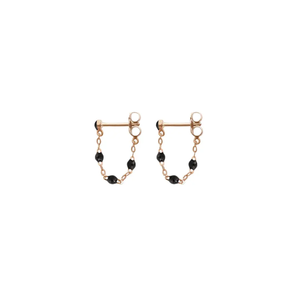 BLACK Earrings Classic Gigi 18ct Rose Gold - GIGI CLOZEAU