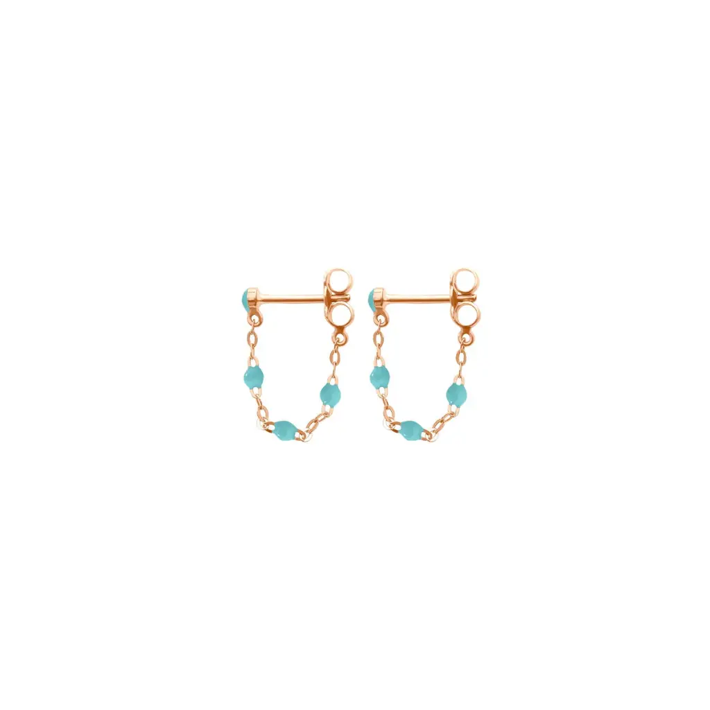 TURQUOISE GREEN Earrings Classic Gigi 18ct Rose Gold - GIGI CLOZEAU