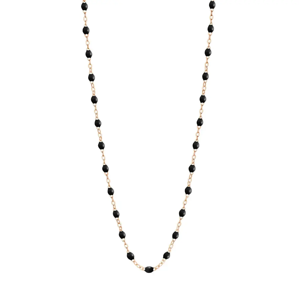 [4 B1GI001R2045 XX] BLACK Necklace 45cm Classic Gigi, 18ct Rose Gold - GIGI CLOZEAU 
