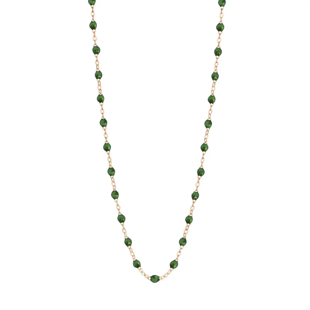 GREEN SCARAB Necklace Classic Gigi  18ct Rose Gold 42cm - GIGI CLOZEAU