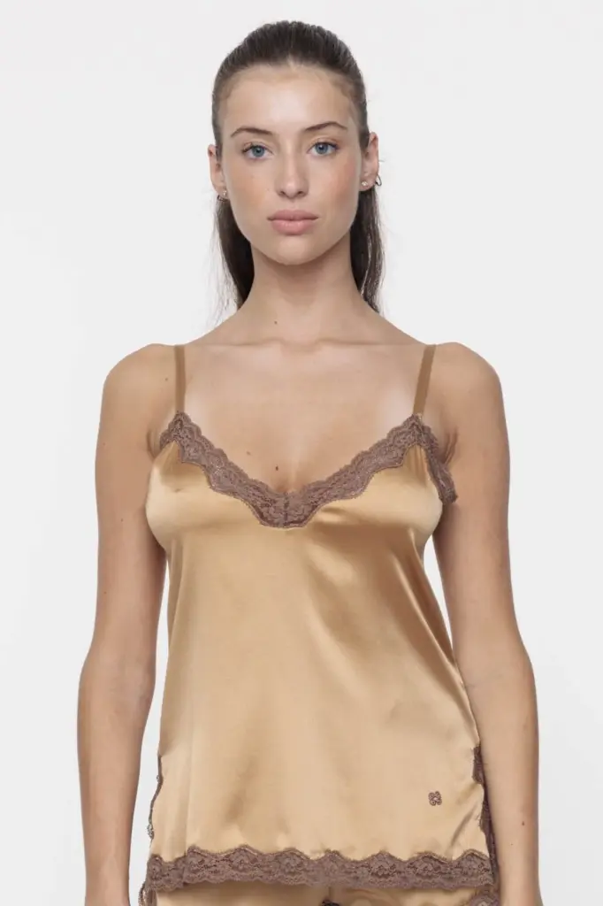 VANNINA VESPERINI - Silk Camisole, the Original, Vison/Café