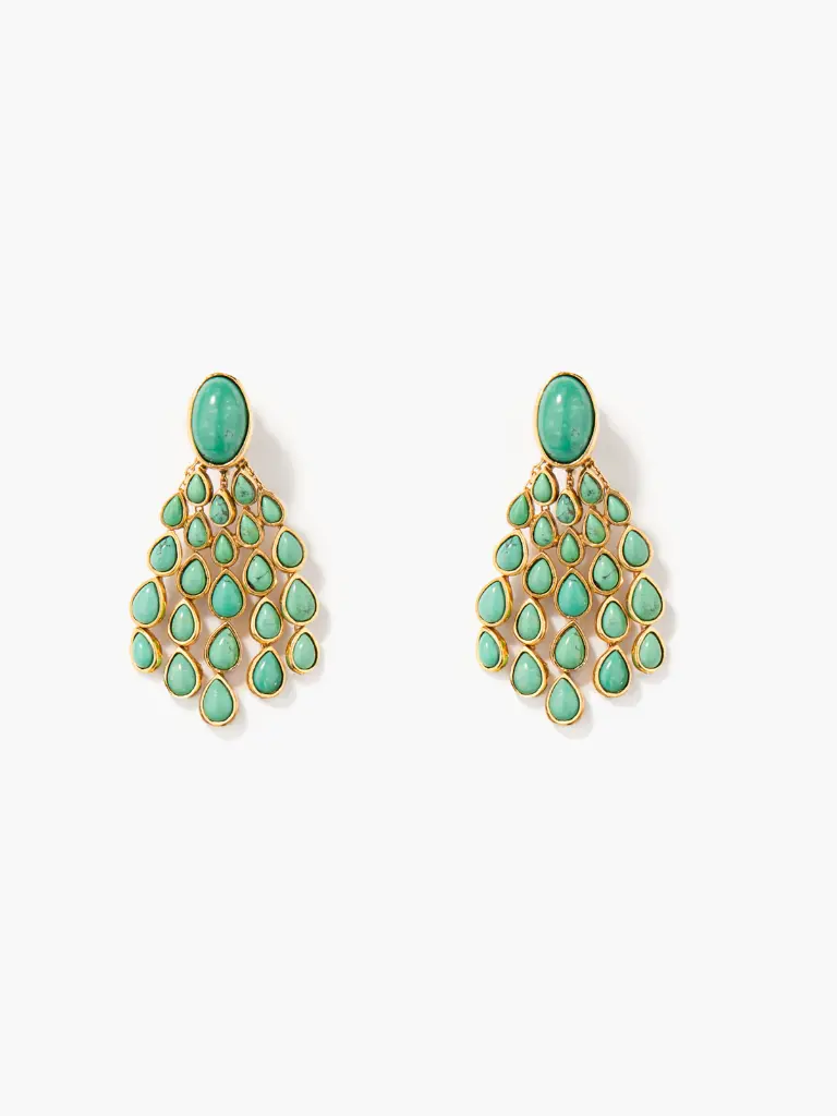 AURELIE BIDERMANN - CHEROKEE Clip Turquoise Earrings