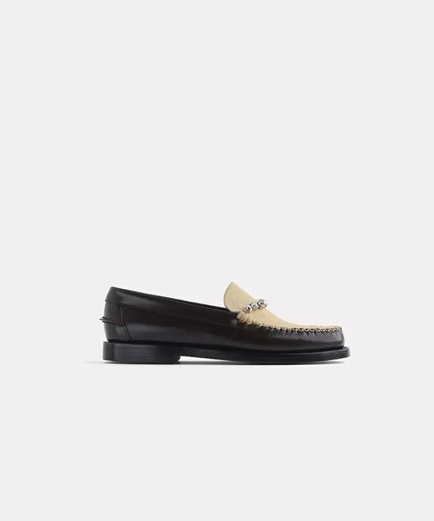 SEBAGO X FORTE FORTE - Leather mocassin with crystal (36)