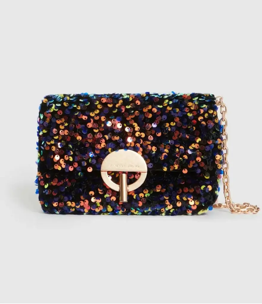 VANESSA BRUNO - Small Moon Sequins Multicolor Bag 