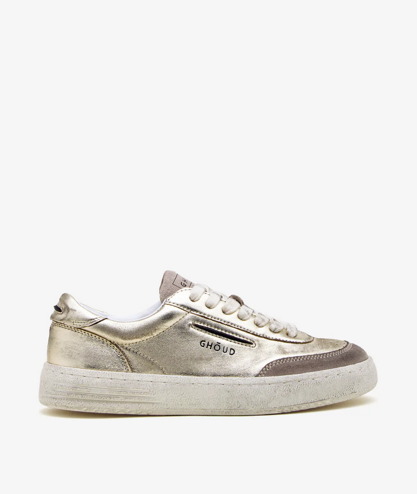 GHOUD VENICE - Sneakers Lido Low in Gold Laminated Leather (36)