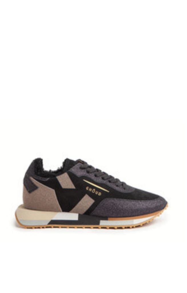 GHOUD VENICE - Sneakers Rush Multi Starlight Suede Glitter Fur Black Bronze