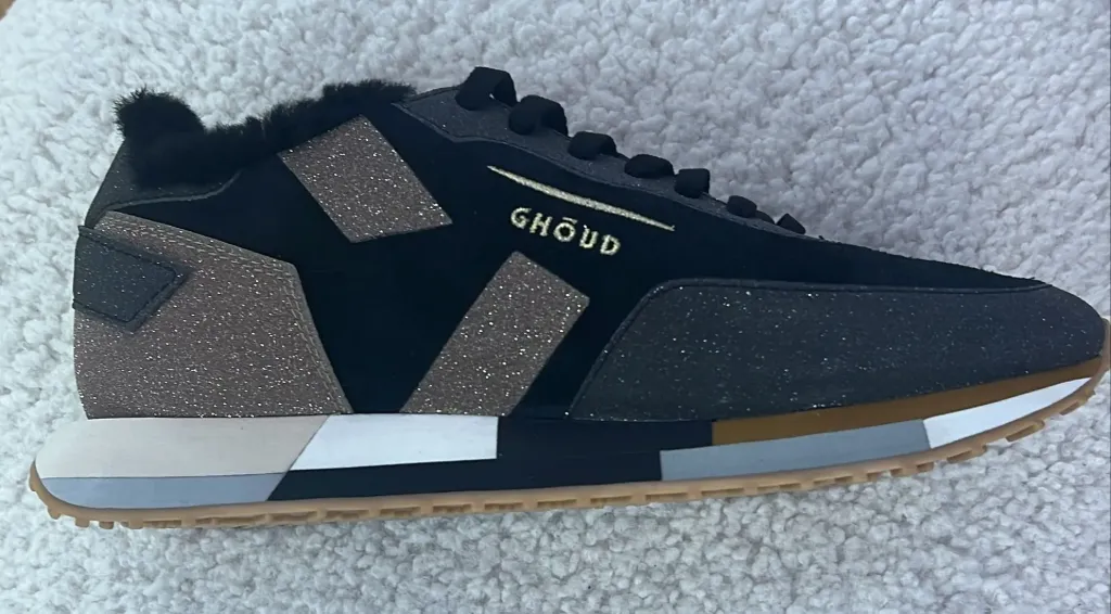 GHOUD VENICE - Sneakers Rush Multi Starlight Suede Glitter Fur Black Bronze (36)