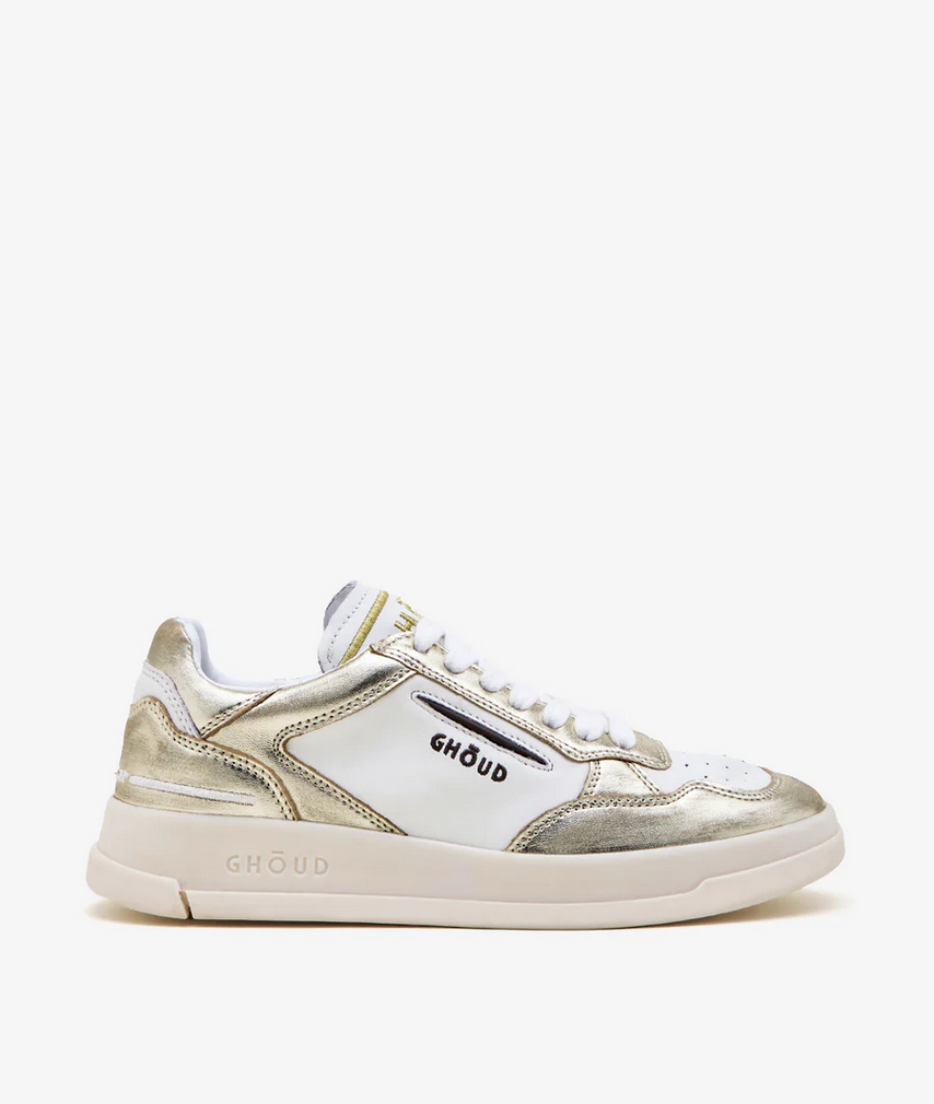 GHOUD VENICE - Sneakers Tweener Brushed Low in Treated Soft Leather Gold White 