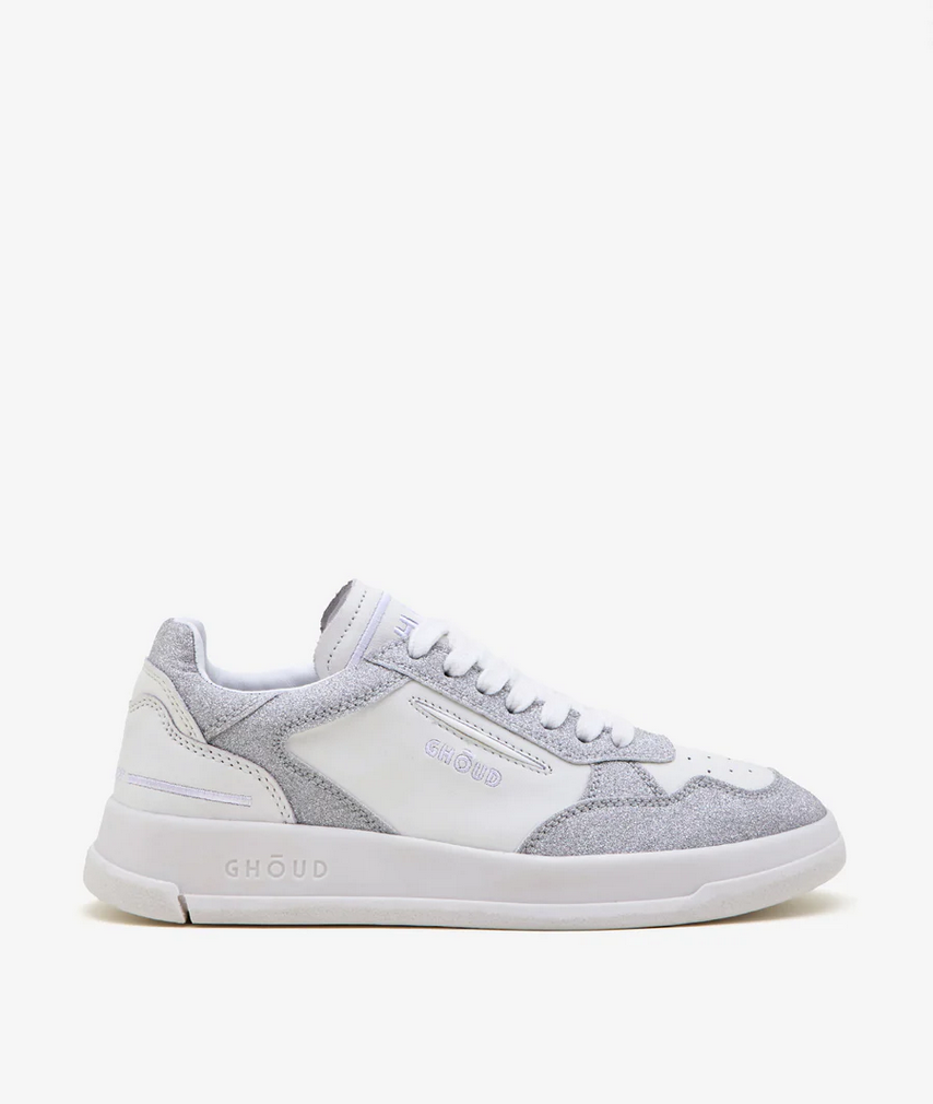 GHOUD VENICE - Sneakers Tweener Brushed Low in Treated Soft Leather Silver Glitter