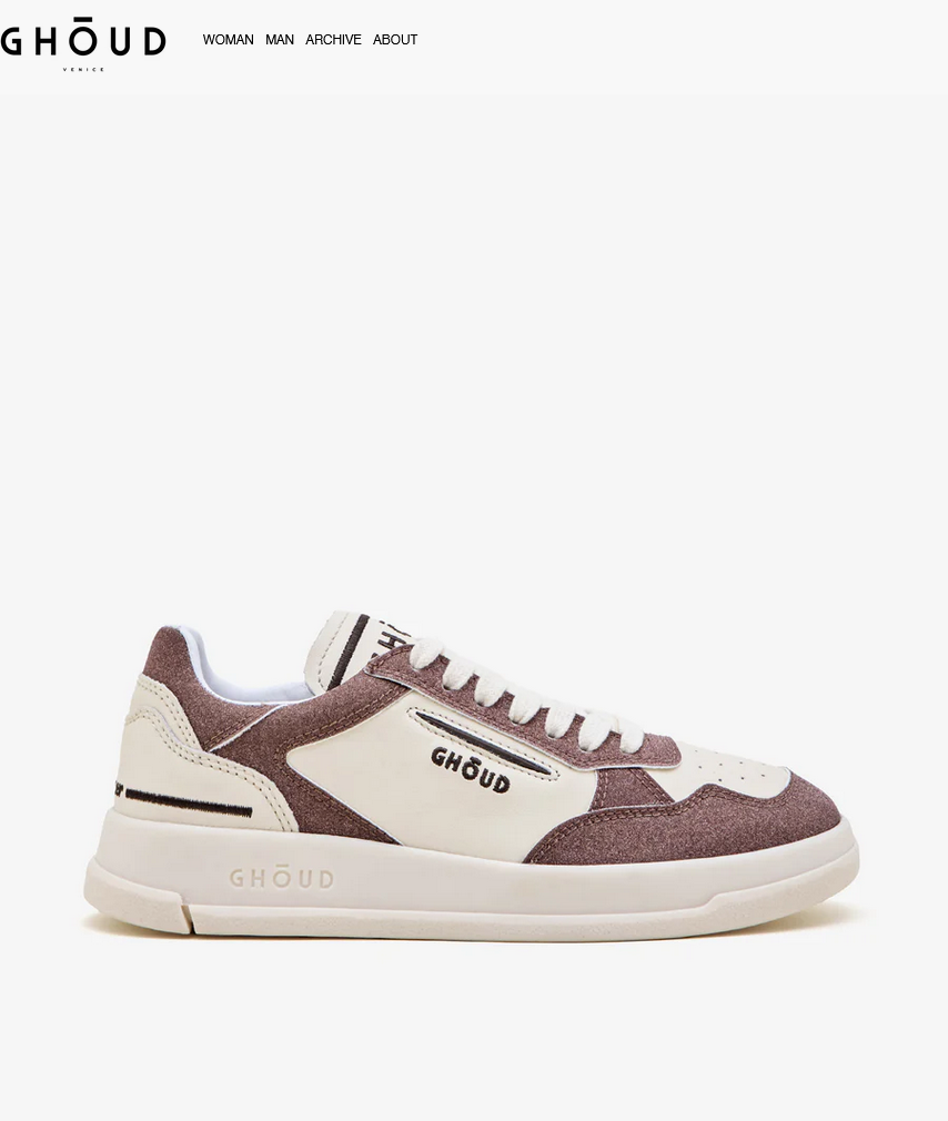 GHOUD VENICE - Sneakers Tweener Brushed Low Leather Glitter Brick Cream