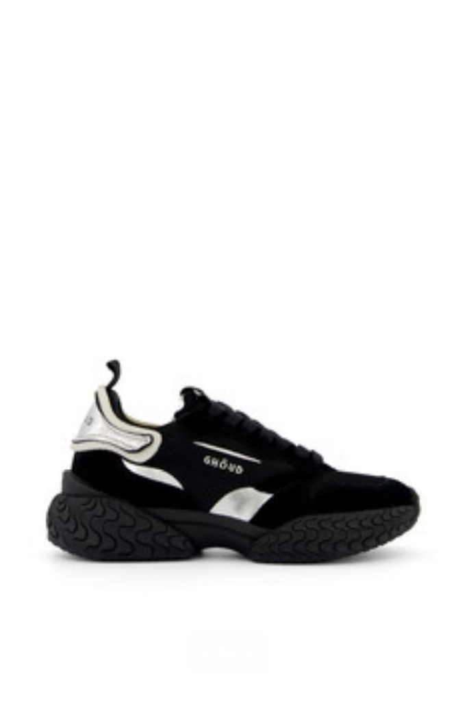 GHOUD VENICE - Sneakers Tyre Low Mesh Mirror Black Silver  (36)