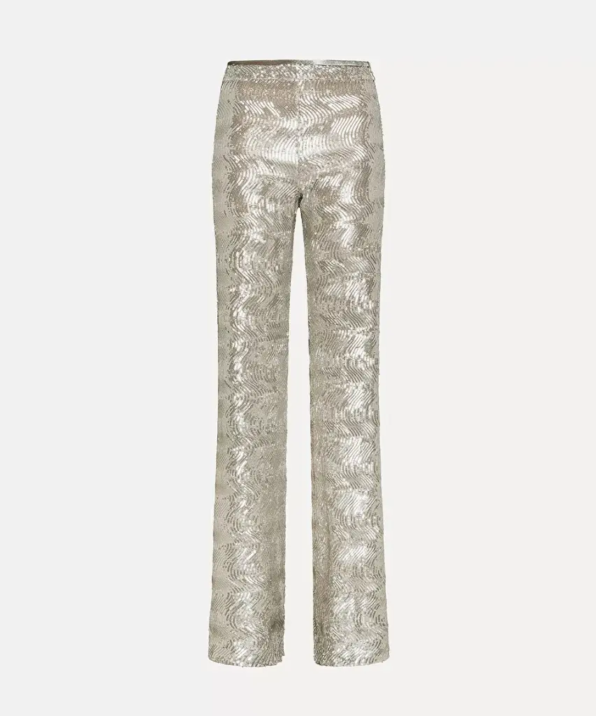 [12951_my knit] FORTE FORTE - Sequinned “la danza del mare” flared trousers (1)