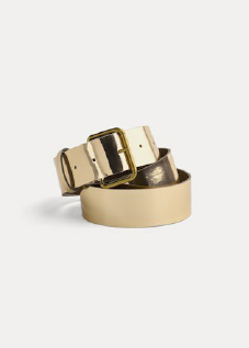 [13387_my belt] FORTE FORTE - Mirror-effect belt platino