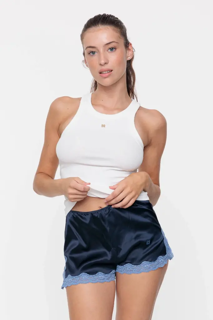 White VV Cotton Tank Top - VANNINA VESPERINI    