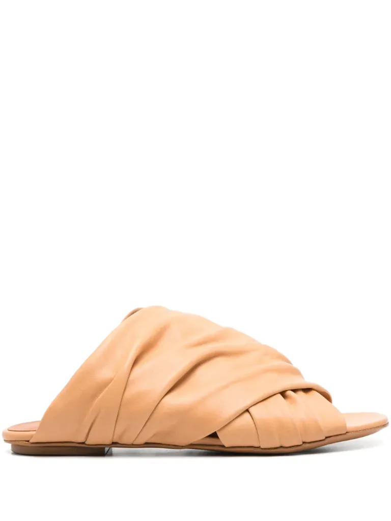 [13700_my shoes] FORTE FORTE - Leather Crossed Flat Sandals (37)