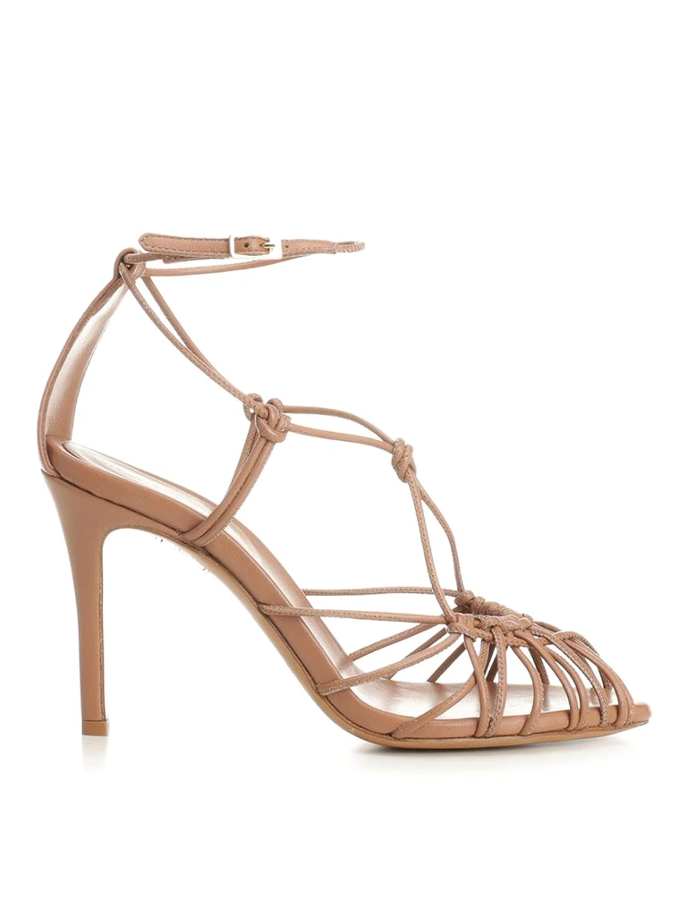 FORTE FORTE - Thin Heel Sandals Leather Tubular Laces