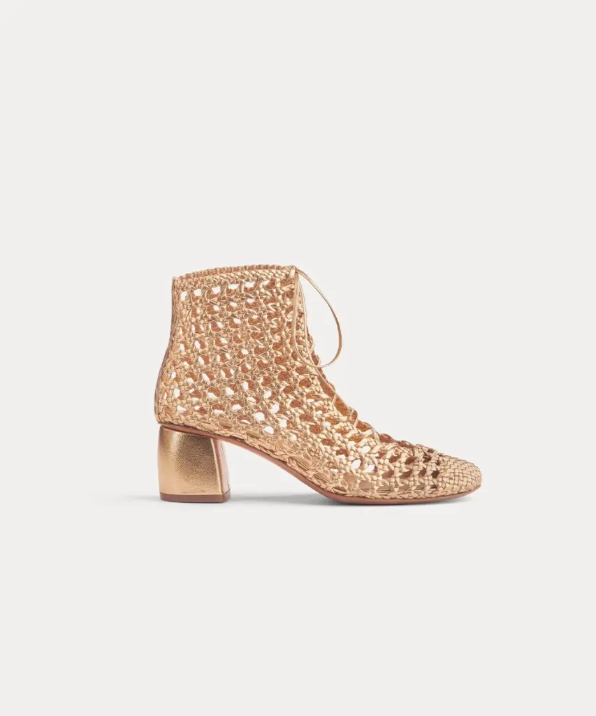 [9995_my shoes] FORTE FORTE - Hand Woven Chic Ankle Boots Rose Gold (38)