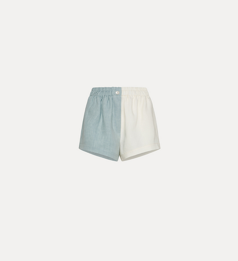 [13830_1] FORTE FORTE - Chic Block Colour Linen Shorts (1)