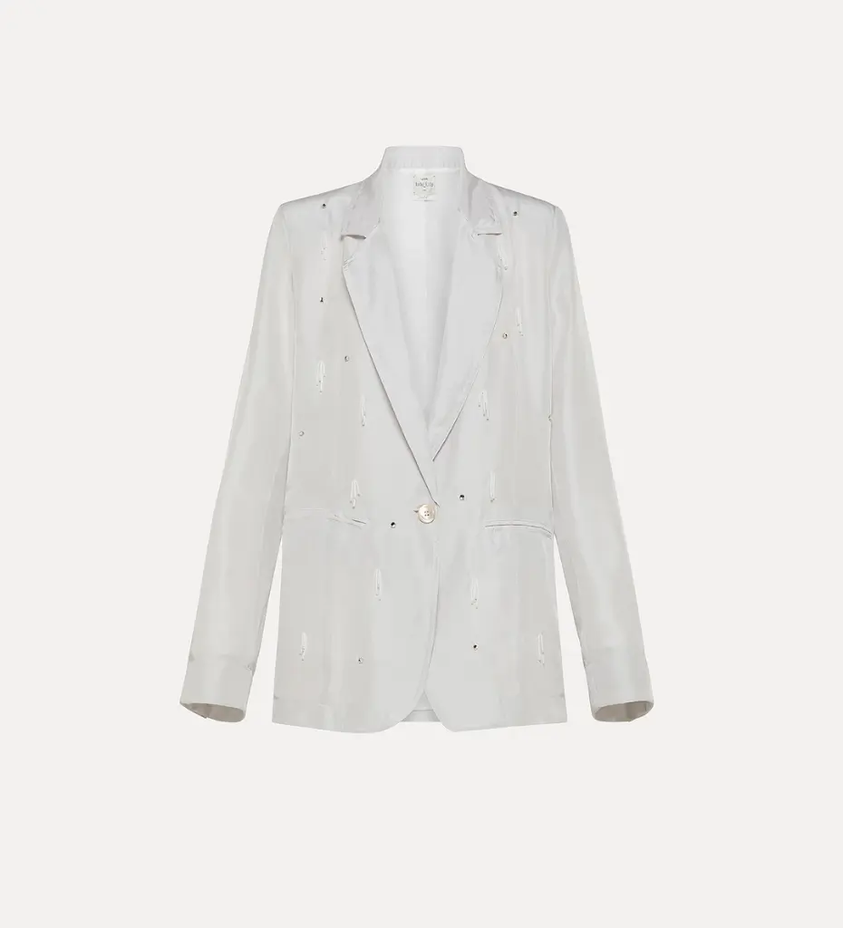 [13872_1] FORTE FORTE - Habotai Silk Jacket with Beads (1)