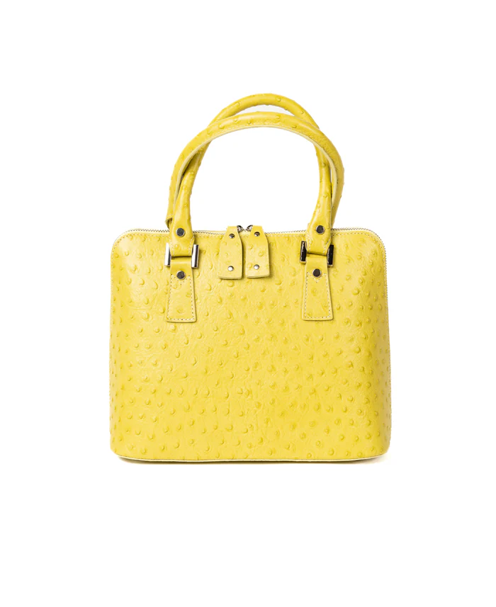 Bugatti Leather Bag Ostrich Effect Lime - BIDINIS BAGS 