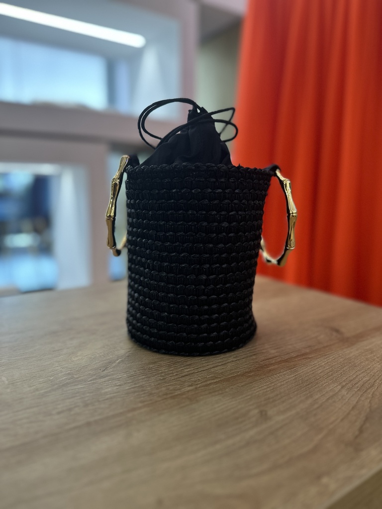 Bucket Black with Gold Handle - BIDINIS BAGS