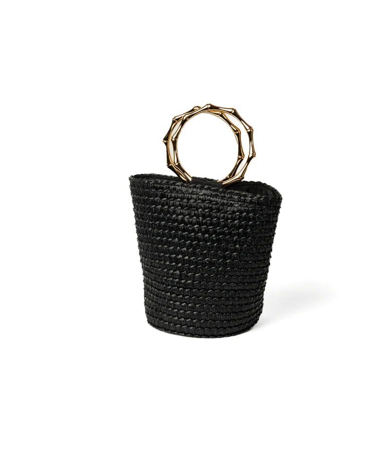 Bucket Black with Gold Handle - BIDINIS BAGS