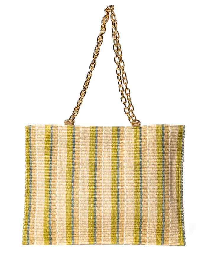 Piccarda Stripes Green with Chain - BIDINIS BAGS 