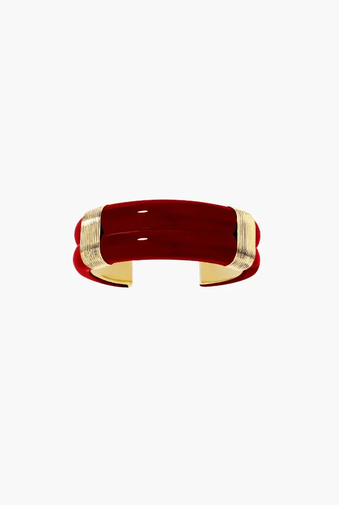 AURELIE BIDERMANN - Bracelet Katt bordeaux grand modèle