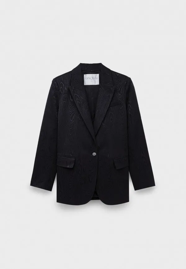 FORTE FORTE - Jacket in moiré jacquard nero