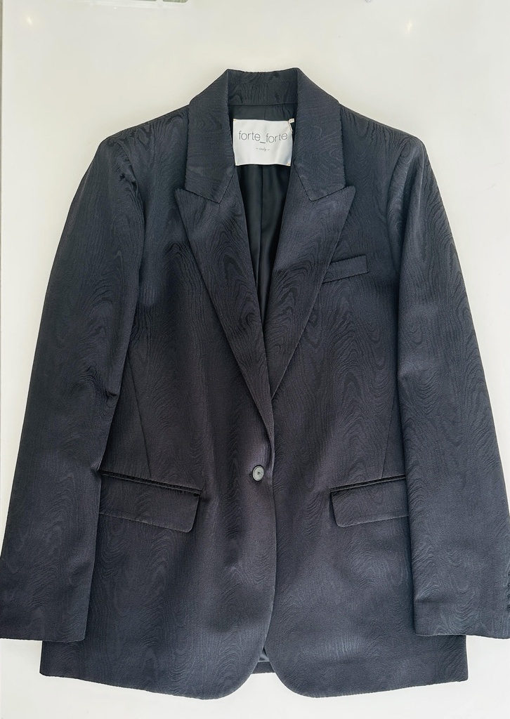 FORTE FORTE - Jacket in moiré jacquard nero