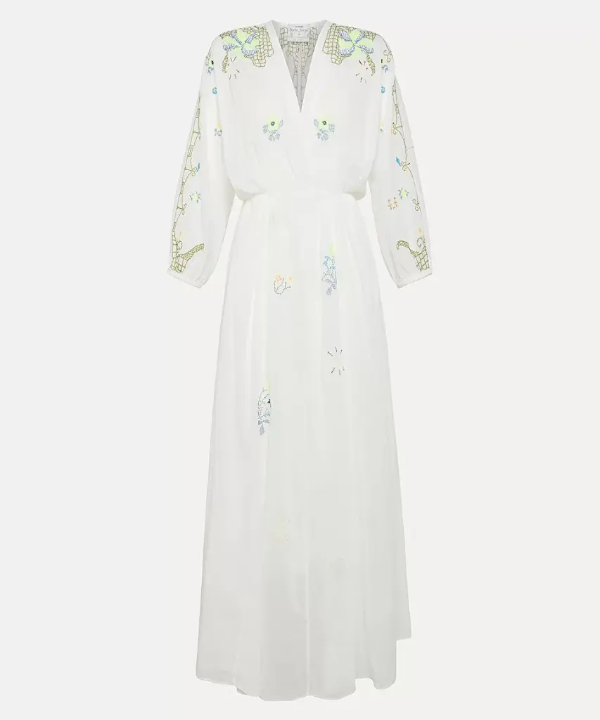 FORTE FORTE - Eden embroidery cotton silk voile dress (1)