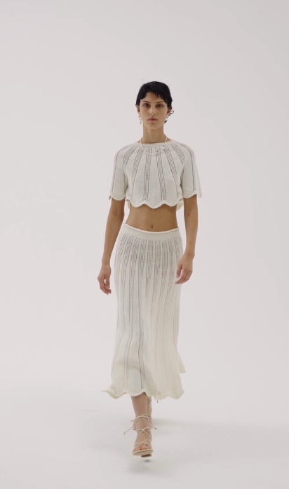 FORTE FORTE - Skirt in crocheted mercerised cotton