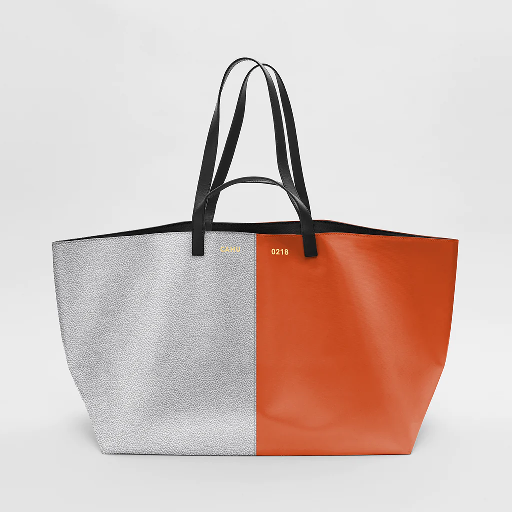 CAHU - The Pratique Leather Orange / Silver-Noire Medium
