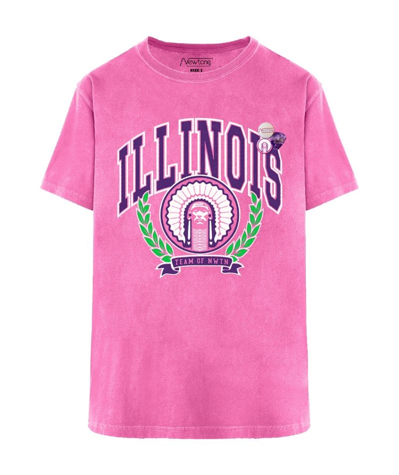 T-Shirt Trucker ILLINOIS Fuschia - NEWTONE