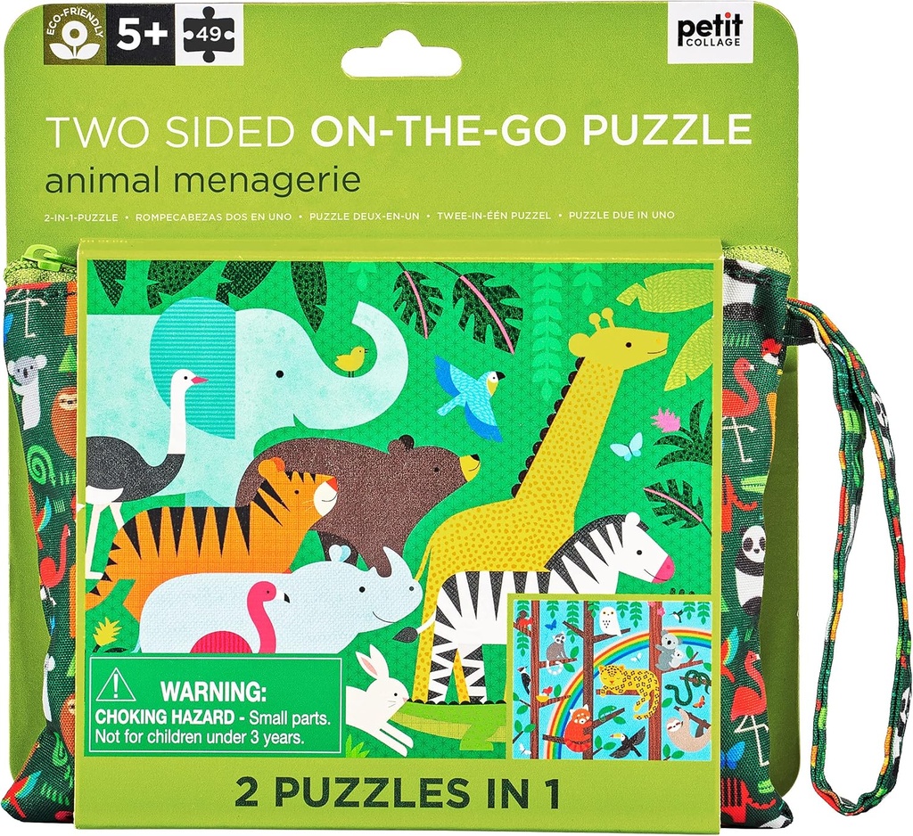 Two Sided On-the-Go Puzzle: Animal Menagerie 