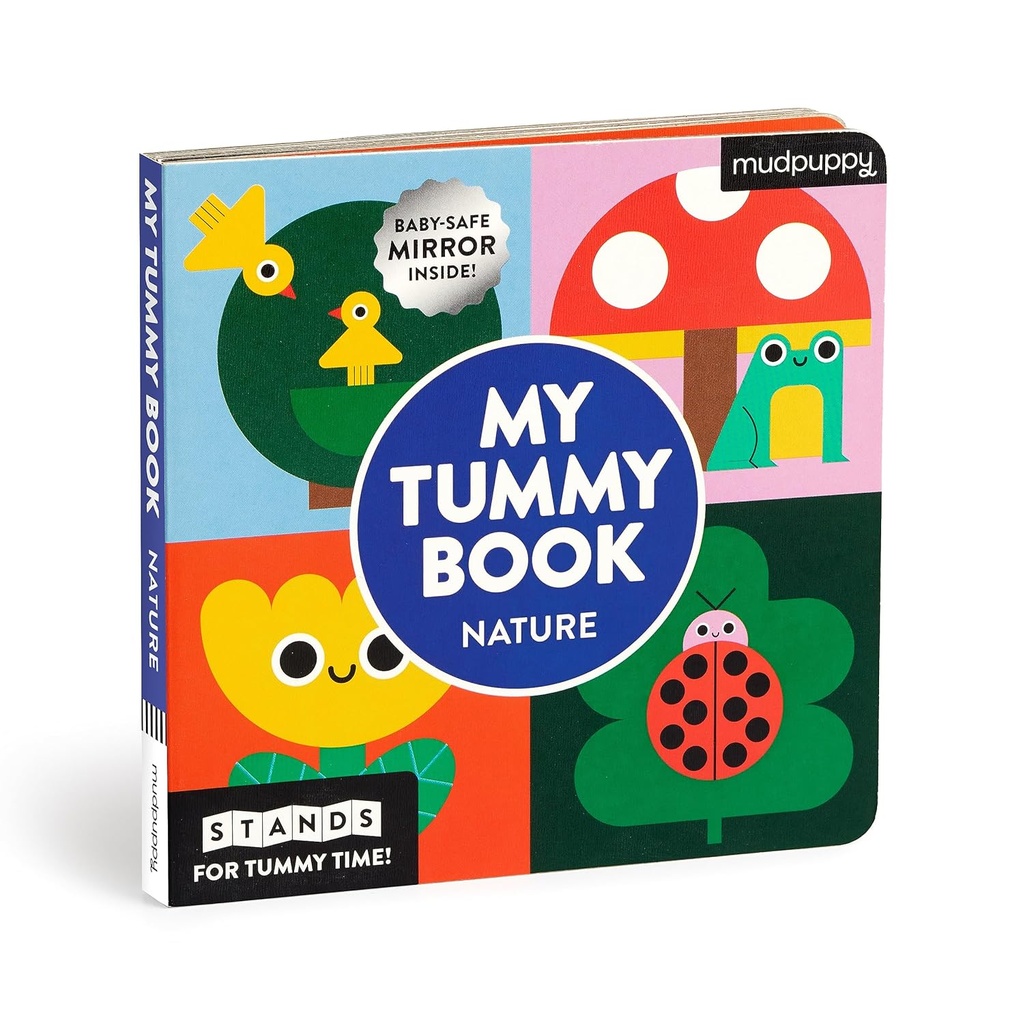 My Tummy Book Nature: High-Contrast Fold-Out Book That Stands for Tummy Time, Baby-Safe Mirror Inside! 