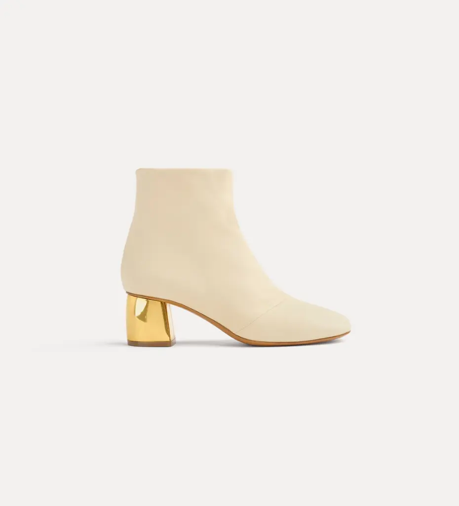 [9982f_my shoes] FORTE FORTE - ankle boots with gold–tone heel (38)