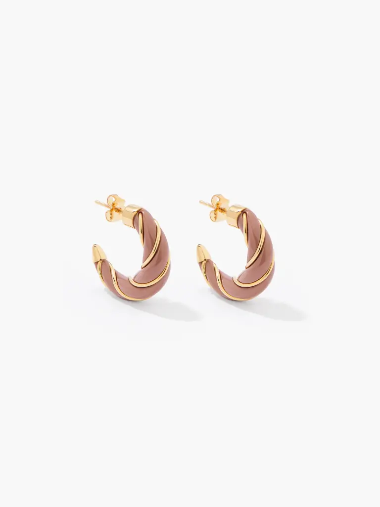 [FW25BO18 MG] AURELIE BIDERMANN - Diana cappuccino earrings