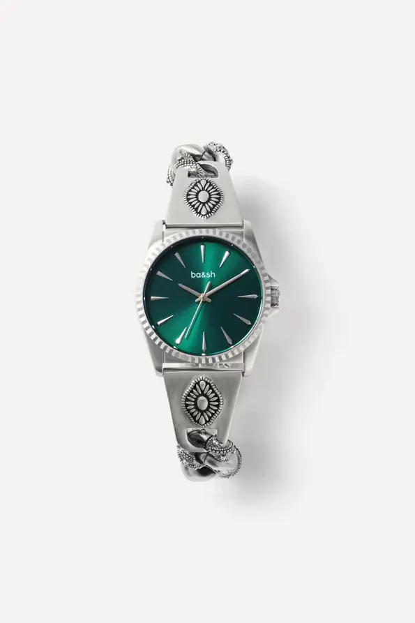 [2E24RESE] BA&SH - Reset Jewel Watch Silver Green