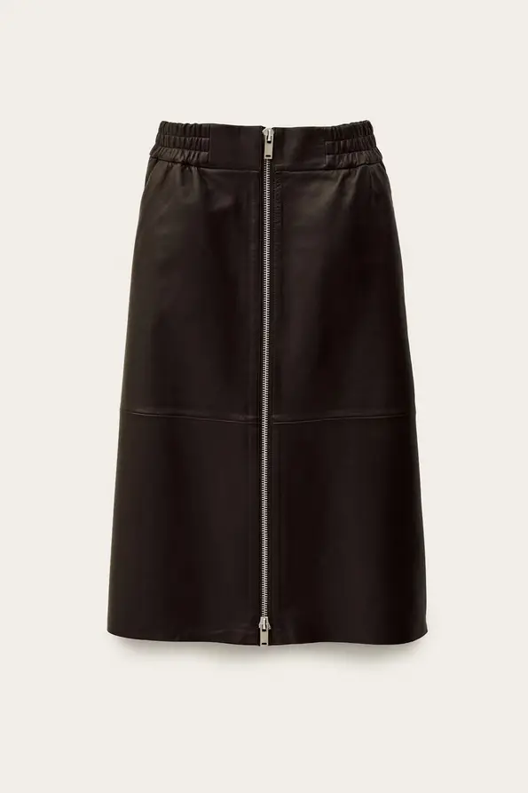 BA&SH - Pona Leather Skirt Brown