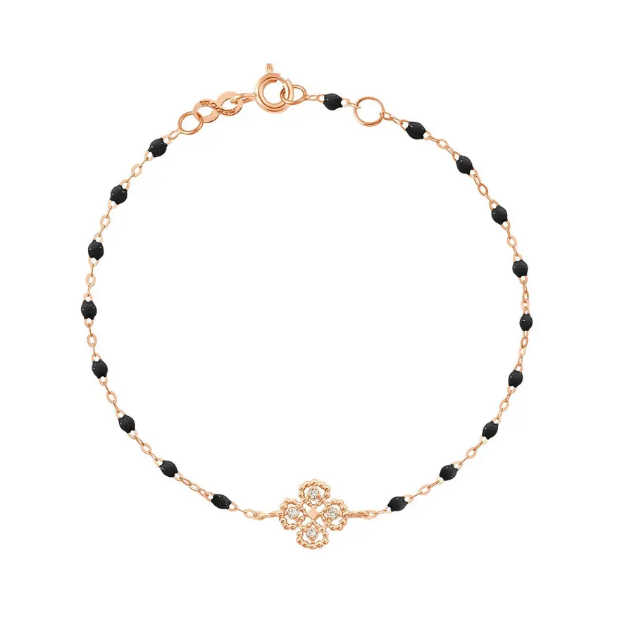 [B3LK005R2017DI] Diamond BLACK Lucky Clover Rose Gold 18ct - GIGI CLOZEAU