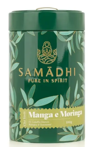 MANGA E MORINGA 100% Organic Green Tea Mango Moringa 100gr - SAMADHI