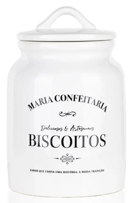 Ceramic Jar with Cookies - Maria Confeitaria