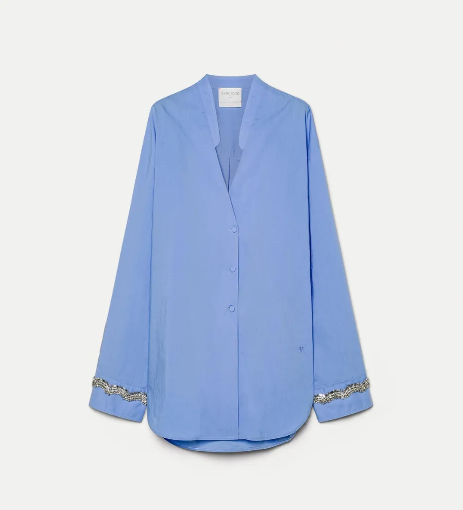 [14606bis_my shirt] FORTE FORTE - men’s—style shirt with embroidery (1 (S))