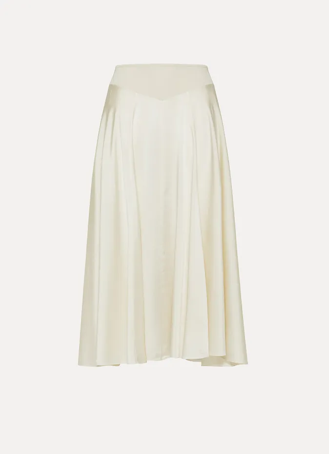 [14583_my skirt] FORTE FORTE - shiny stretch silk satin paneled skirt (0(XS))