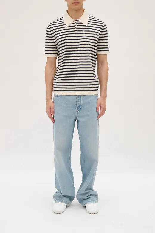 [COHNX-H23476TAS ECRU/DARK NAVY] A.P.C. - ELIOT Polo ecru/dark navy (M)