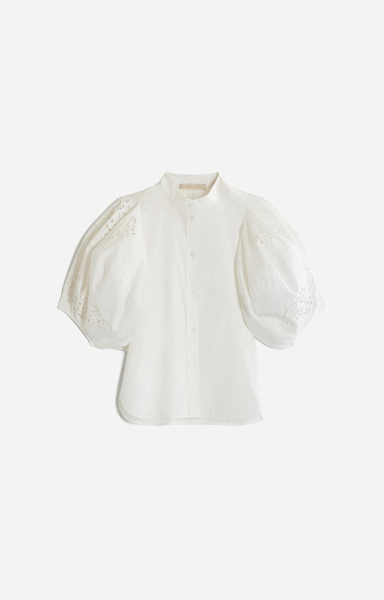 [6EVA04-V09829-003] VANESSA BRUNO - FELICIE Blouse Embroidered Off White (S)