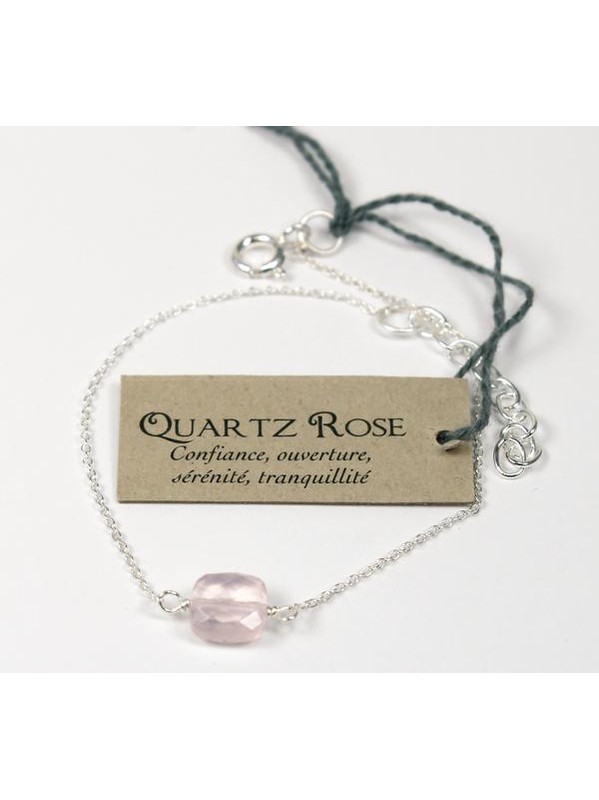 [30365] ROSE QUARTZ CUSHION BRACELET