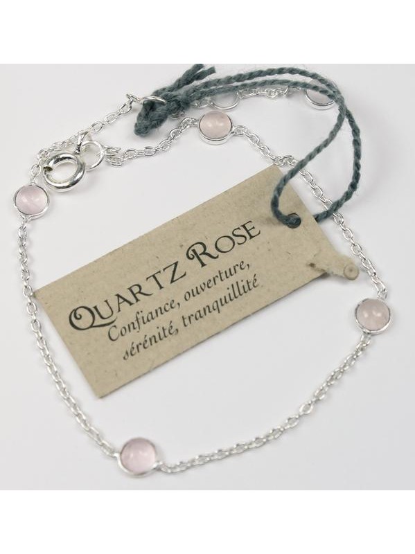 [30384] ROSE QUARTZ STONES BRACELET